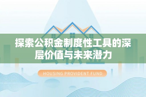 临高探索公积金制度性工具的深层价值与未来潜力