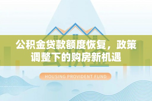 临高公积金贷款额度恢复，政策调整下的购房新机遇